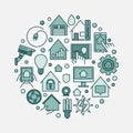 Smart home circular illustration