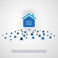 Smart Home, Cloud Computing Design Concept with Icons - Digital Network Connections, Technology Background Royalty Free Stock Photo