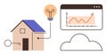 Smart Home Concept with Cloud Connectivity, Energy Efficiency, and Real-Time Analytics Royalty Free Stock Photo
