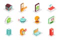 Smart Home concept 3d isometric icons set. Bundle elements Royalty Free Stock Photo