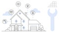 Smart Home System with Connected Devices and Automation Symbols Royalty Free Stock Photo