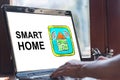 Smart home concept on a laptop screen Royalty Free Stock Photo