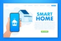 Smart home concept. Smart systems and technology. Vector stock illustration
