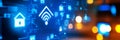 Smart home concept with wifi icon Royalty Free Stock Photo