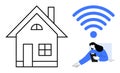 Smart Home Connectivity with wireless and Remote Control Access Royalty Free Stock Photo