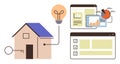 Smart Home Control with Data Management, Energy Efficiency, and Key Access Royalty Free Stock Photo