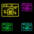smart home control neon color set icon. Simple thin line, outline vector of automation icons for ui and ux, website or mobile Royalty Free Stock Photo