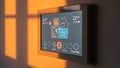 Smart Home Control Panel Displaying Climate, Lighting, Security and Entertainment Options Royalty Free Stock Photo