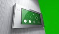 Smart Home Control Panel with Green Screen Display Royalty Free Stock Photo