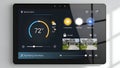 Smart Home Control Panel on Tablet Automation, Security, Climate Royalty Free Stock Photo