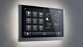 Smart Home Control Panel Touch Screen Display with Icons for Lights, Security, Climate, Time Royalty Free Stock Photo