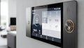 Smart Home Control Panel Touchscreen Display with Modern Interface and Rotary Dial Royalty Free Stock Photo
