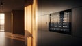 Smart Home Control Panel Touchscreen Display in Modern Interior Royalty Free Stock Photo