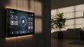 Smart Home Control Panel Touchscreen with Illuminated Interior and Modern Technology Royalty Free Stock Photo
