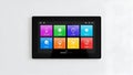 Smart Home Control Panel Touchscreen Interface with App Icons for Climate, Lights, Security Royalty Free Stock Photo