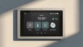 Smart Home Control Panel Touchscreen Interface with Lighting, Temperature, Security, Entertainment Icons Royalty Free Stock Photo