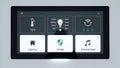 Smart Home Control Panel Touchscreen Lighting, Security, Temperature, Entertainment Royalty Free Stock Photo