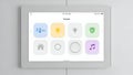 Smart Home Control Panel Touchscreen UI Temperature, Lights, Security, Music, Home Automation Royalty Free Stock Photo