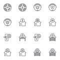 Smart home control system line icons set Royalty Free Stock Photo