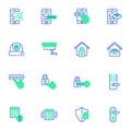 Smart home control system line icons set Royalty Free Stock Photo