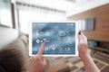 Smart home control on tablet. Royalty Free Stock Photo