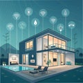 Smart Home Controlled by AI Assistant Royalty Free Stock Photo