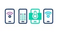 Smart Home Device Icons: Control, Connectivity, Temperature, vector design Generative AI Royalty Free Stock Photo