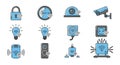 Smart home devices icons representing automation isolated on white background Royalty Free Stock Photo