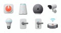 Smart Home Devices Set with Security, Lighting, and Automation Elements Royalty Free Stock Photo