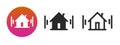 Smart home digital automation icon vector, house alarm system technology and remote control monitoring logo pictogram simple