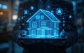 Smart Home Digital Model Technology House Blueprint Future Innovation Modern Design System Energy