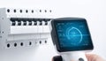 Smart Home Electrical System Check with Digital Tool Royalty Free Stock Photo