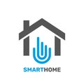 Smart home emblem for digital technologies. Vector illustration. EPS 10 Royalty Free Stock Photo