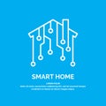 Smart home icon and emblem digital technologies. Royalty Free Stock Photo