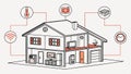 Smart home energy monitor, power usage, energy efficiency, and eco tech. Vector Design, Generative AI