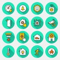 Smart home flat icons with long shadow. Royalty Free Stock Photo