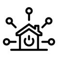 Smart home and footnotes icon, outline style