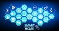 Smart home - futuristic interface, automation assistant. Control system. Innovation technology network concept