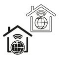 Smart Home Global Connectivity Icons. Internet of things, wireless house network symbols. Vector illustration. EPS 10. Royalty Free Stock Photo