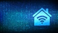 Smart home icon made with binary code. Automation control system concept. Smart home automation assistant. Binary data streaming