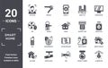 smart.home icon set. include creative elements as face scan, home devices, security code, automated door, surveillance, dial