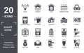 smart.home icon set. include creative elements as lighting, virtual reality, cool, smart key, meter, windows filled icons can be