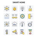 Smart home icons with long shadow Royalty Free Stock Photo