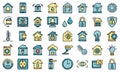 Smart home icons set vector flat Royalty Free Stock Photo