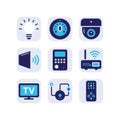 Smart Home and IoT Device Flat Icon Set for Home Automation Royalty Free Stock Photo