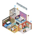 Smart Home IOT Isometric Composition Royalty Free Stock Photo