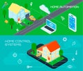 Smart Home Isometric Banners Set Royalty Free Stock Photo