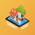 Smart Home Isometric Composition Poster Royalty Free Stock Photo