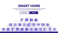 Collection Smart Home Thin Line Icons Set Vector