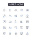 Smart home line icons collection. Digital living, Intelligent dwelling, Automated abode, Connected house, Hi-tech